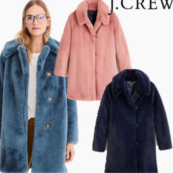 Faux fur mauve/pink coat from J. Crew, NWT, XXS. - Picture 2 of 6